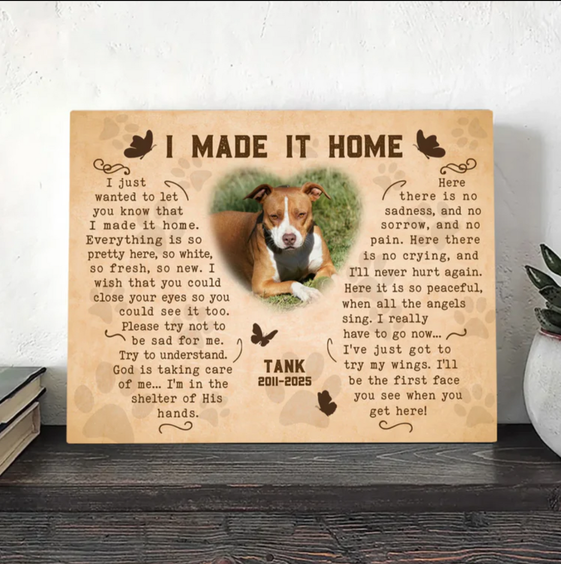 I Made It Home Dog Poem|Custom Dog Memorial Canvas Print