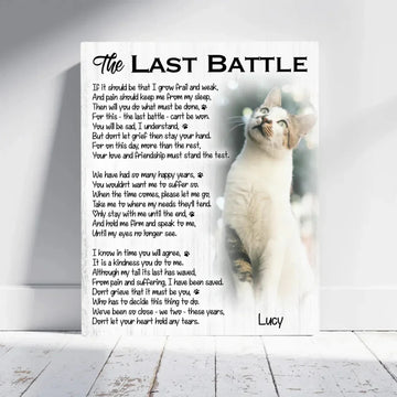 The Last Battle Cat Poem | Custom Cat Memorial Canvas Print