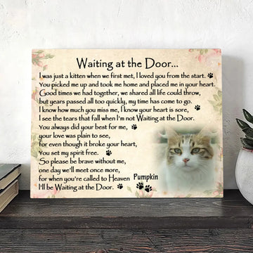Waiting At The Door Cat Poem | Custom Cat Memorial Canvas Print