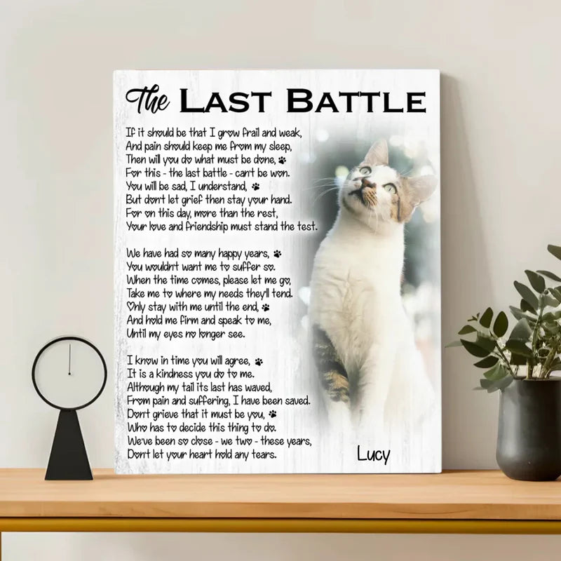 The Last Battle Cat Poem | Custom Cat Memorial Canvas Print